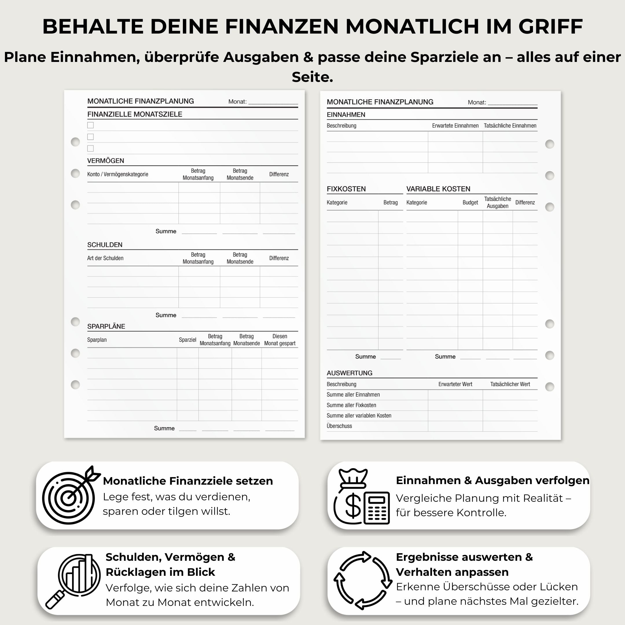 Finanzplanung - Einlagen (Deutsch)