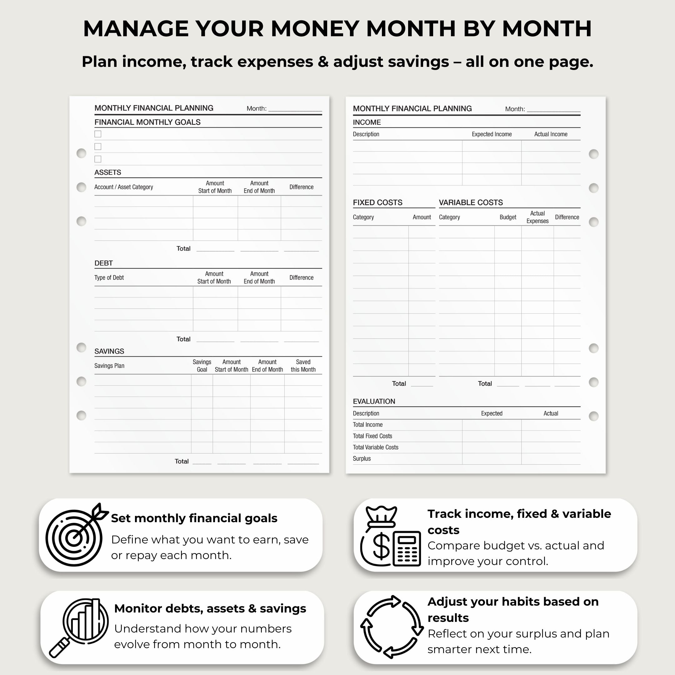Financial Planning - Insert Sheets (English)