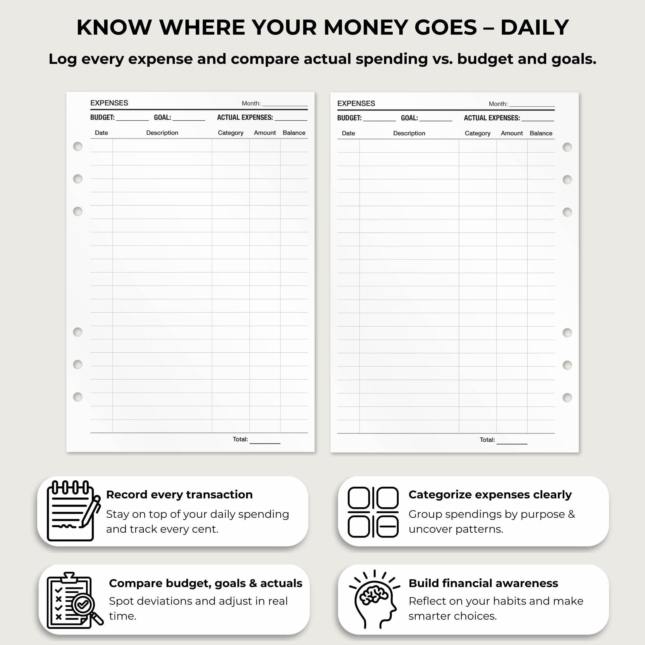 Financial Planning - Insert Sheets (English)