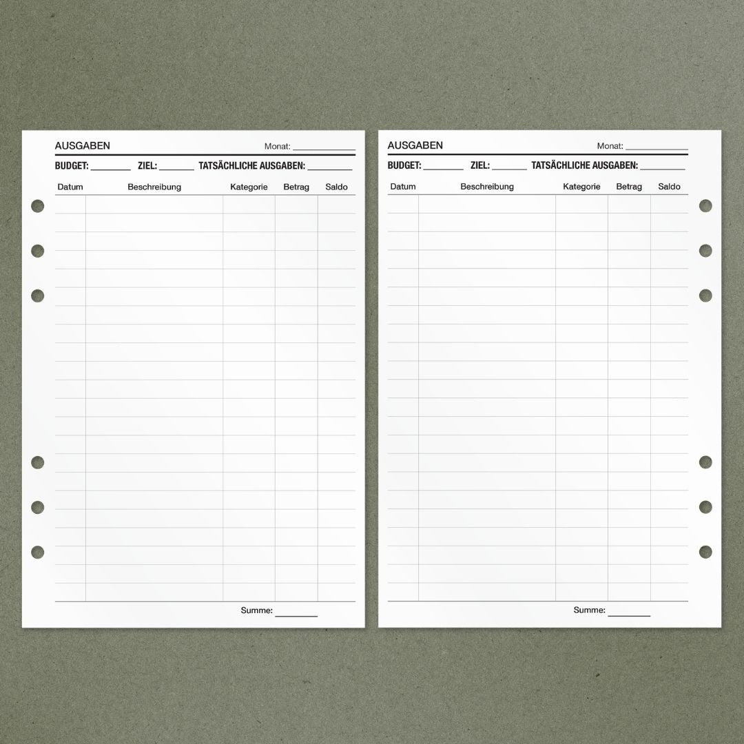 Finanzplanung - Einlagen (Deutsch)