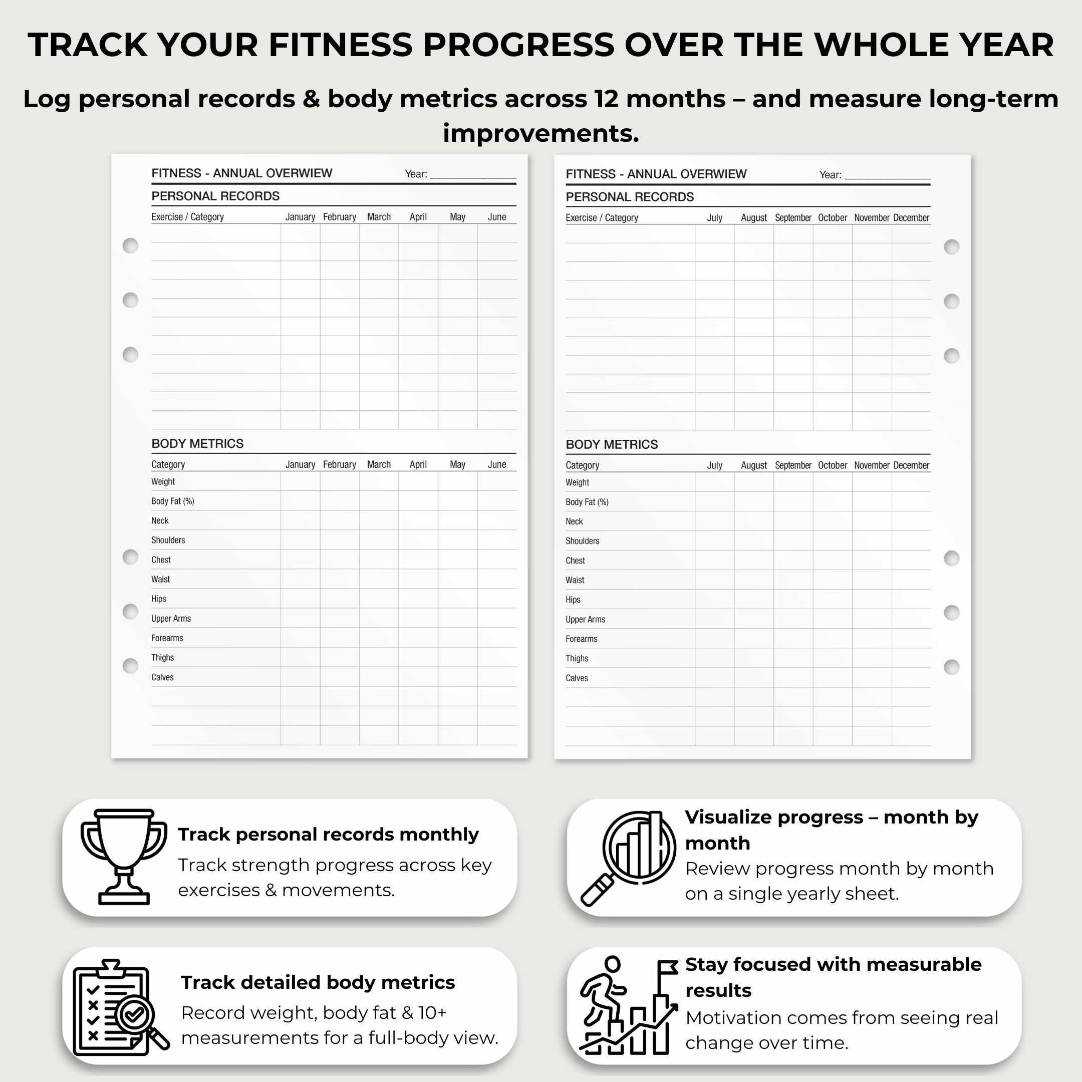 Fitness Overview - Insert Sheets (English)