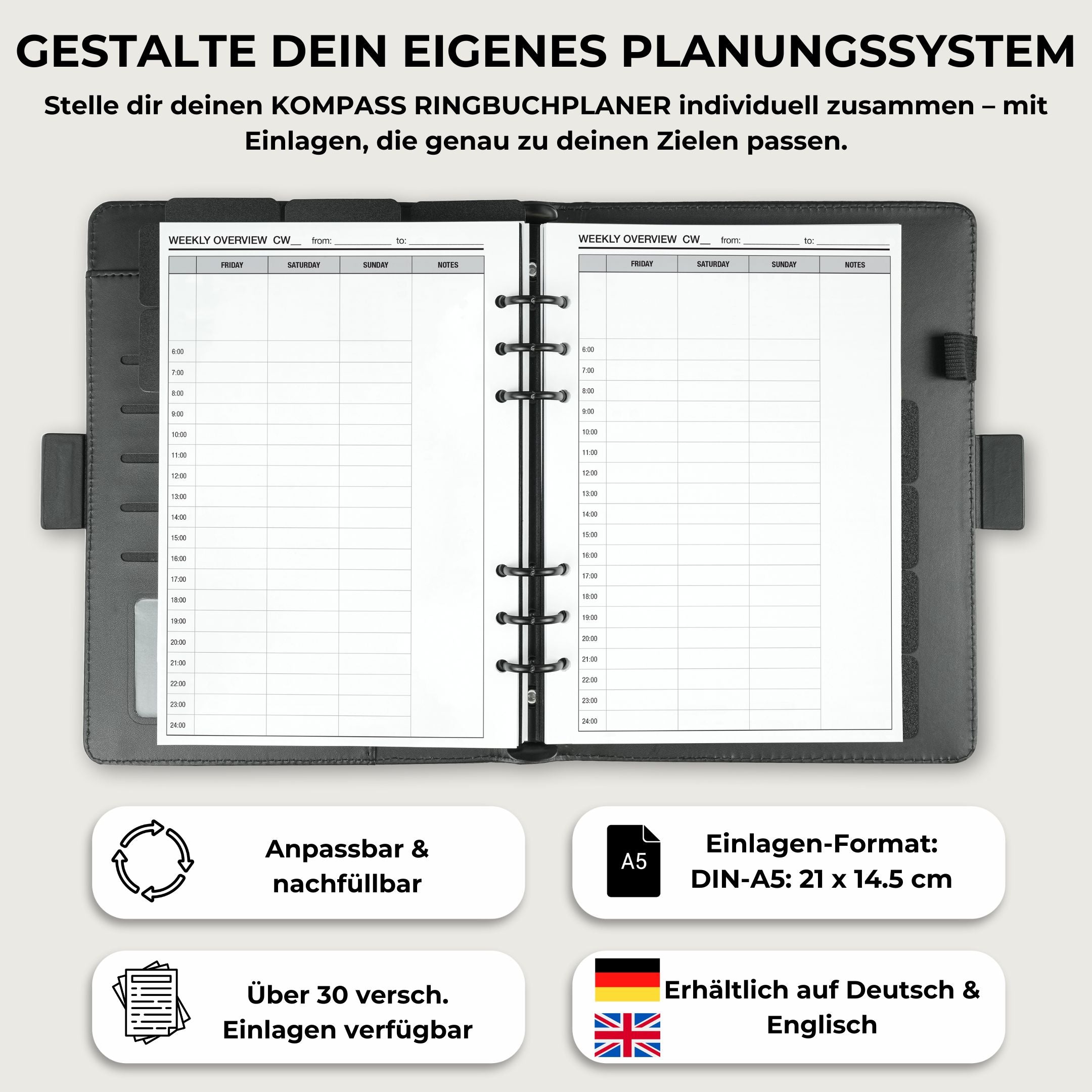 Trainingstagebuch - Einlagen (Deutsch)