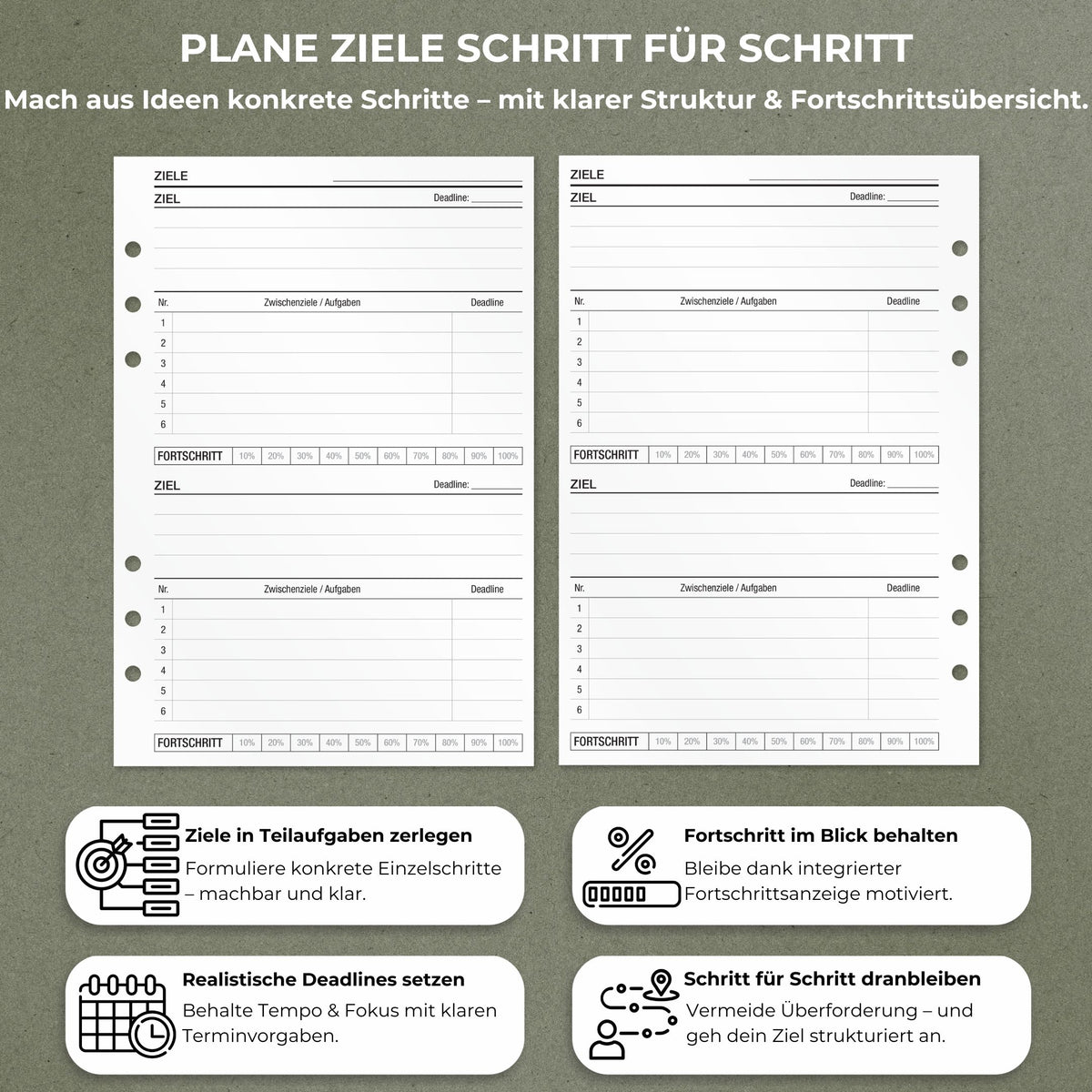 Zielsetzung - Einlagen (Deutsch)