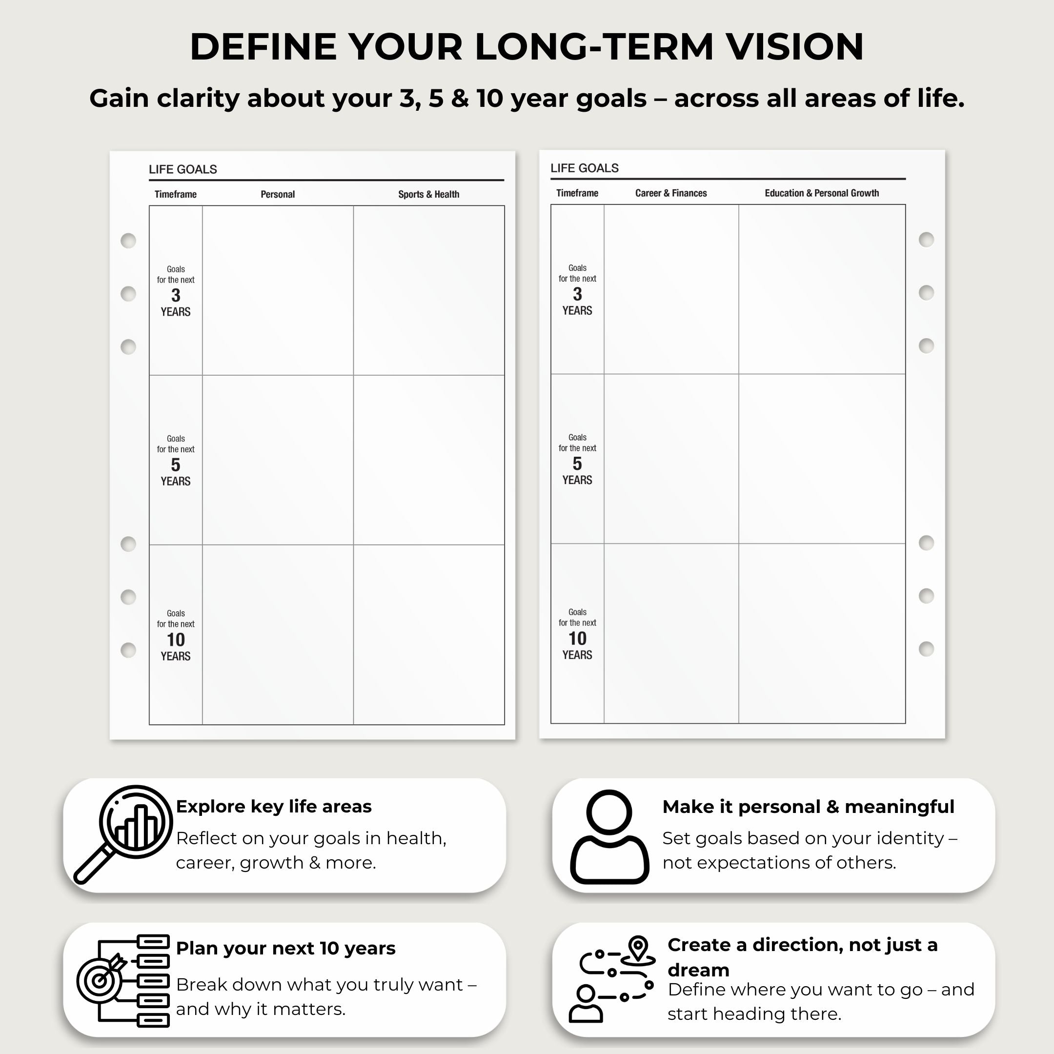 Goal Setting - Insert Sheets (English)