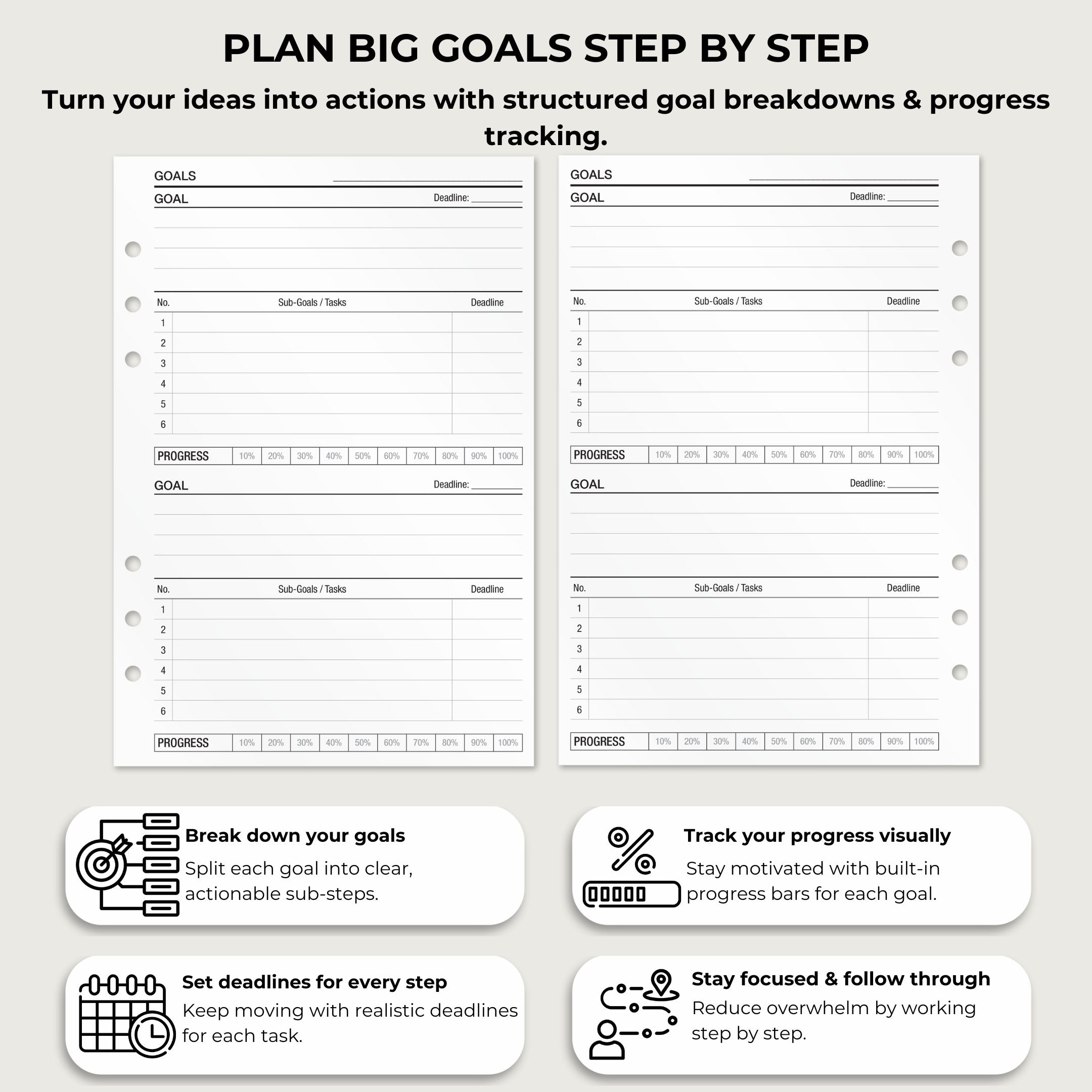 Goal Setting - Insert Sheets (English)