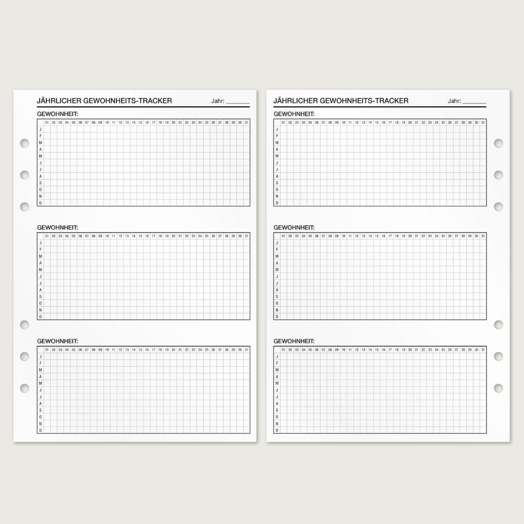 Habit Tracker - Einlagen (Deutsch)