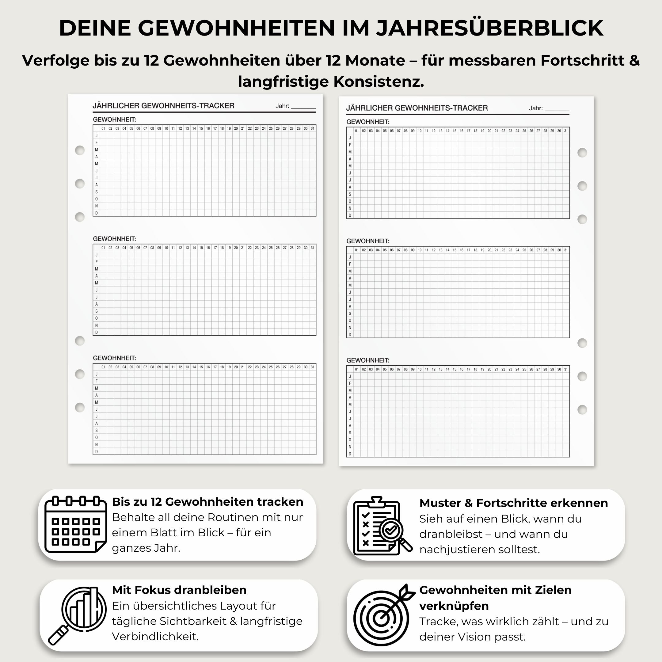 Habit Tracker - Einlagen (Deutsch)
