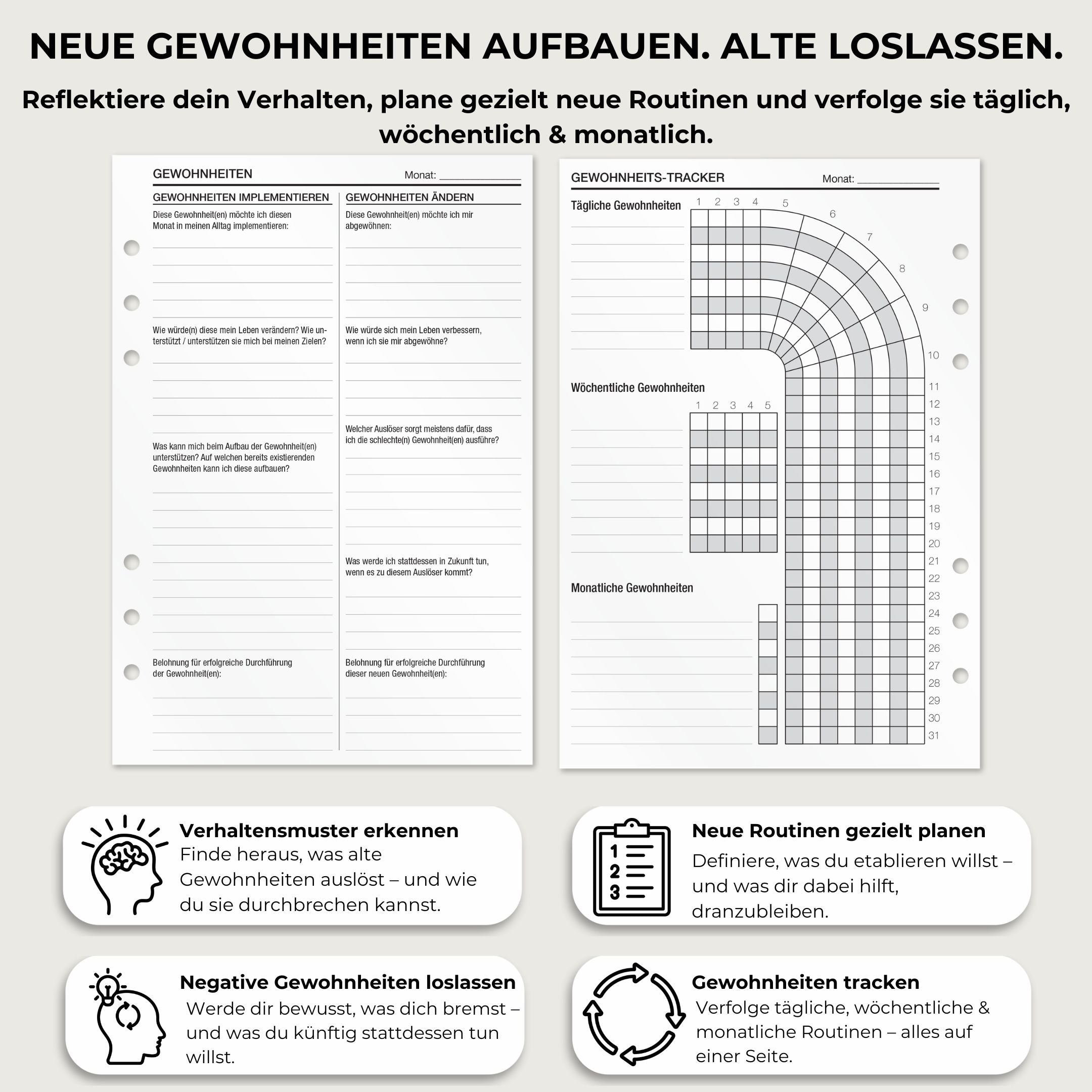 Habit Tracker - Einlagen (Deutsch)