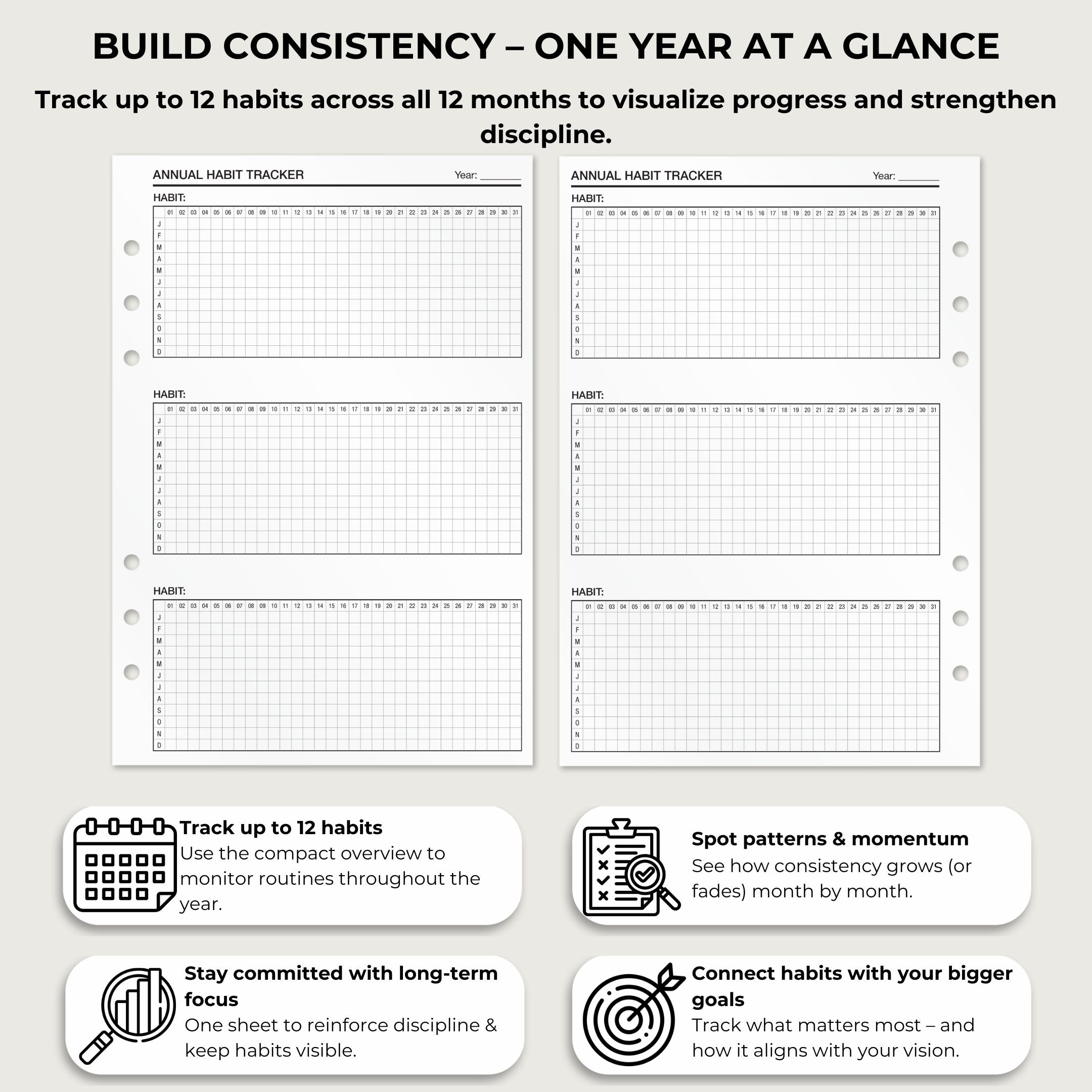 Habit Tracker - Insert Sheets (English)