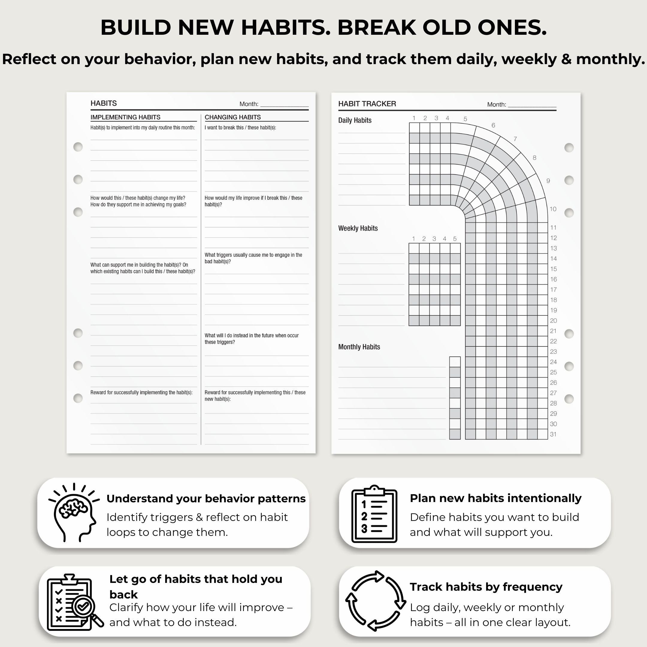 Habit Tracker - Insert Sheets (English)
