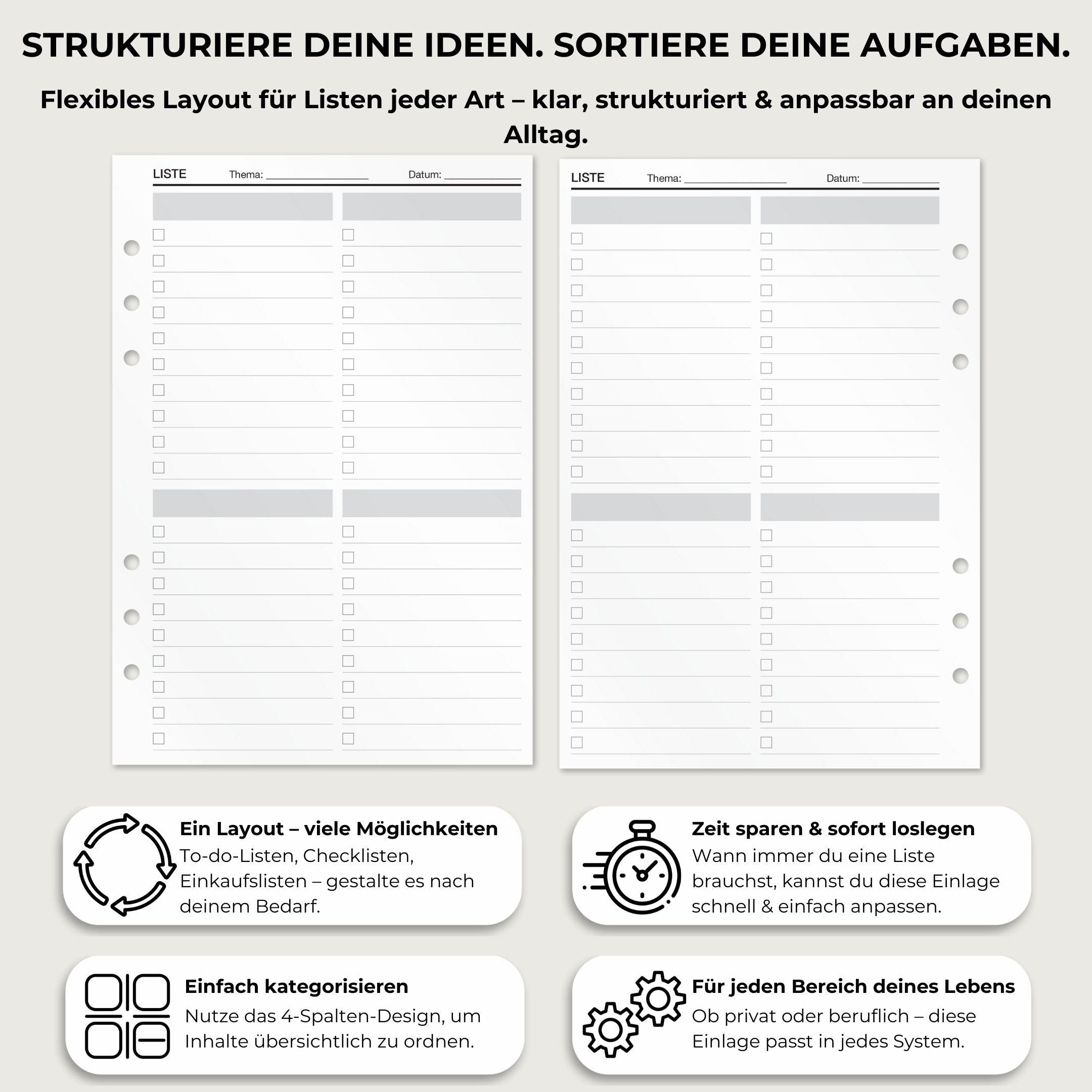Einlagen-Bundle: Notizen