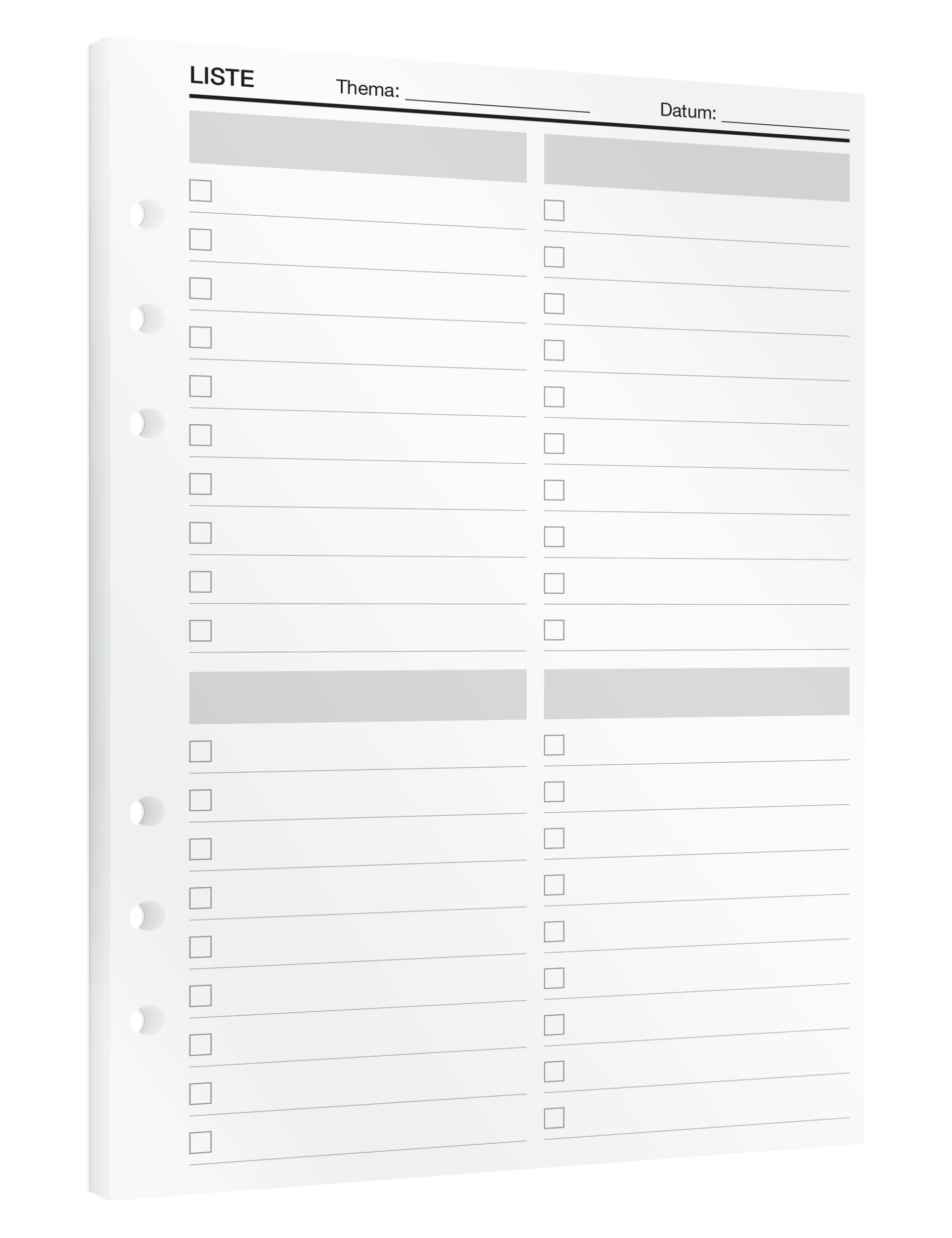 Listen - Einlagen (Deutsch)