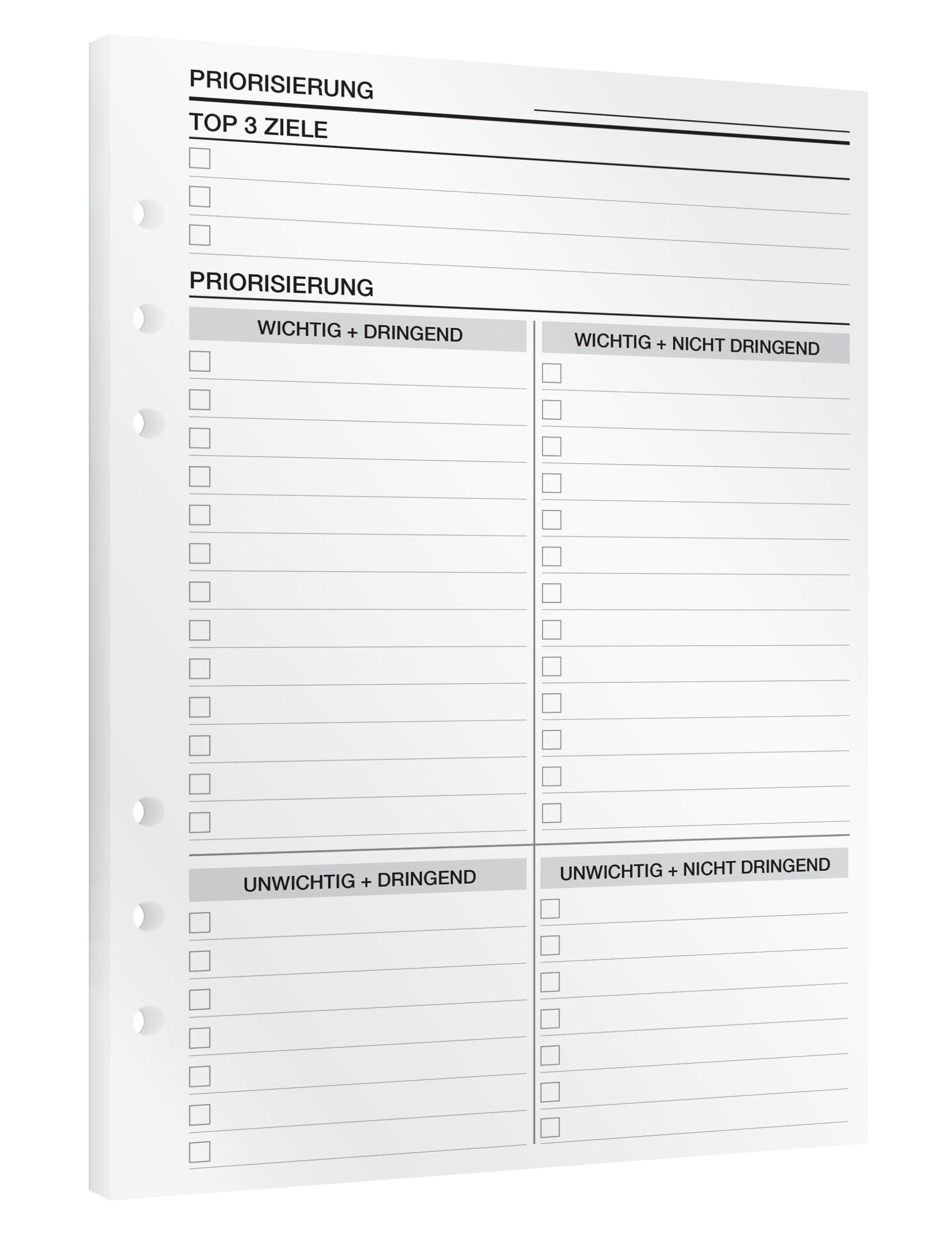 Priorisierung - Einlagen (Deutsch)