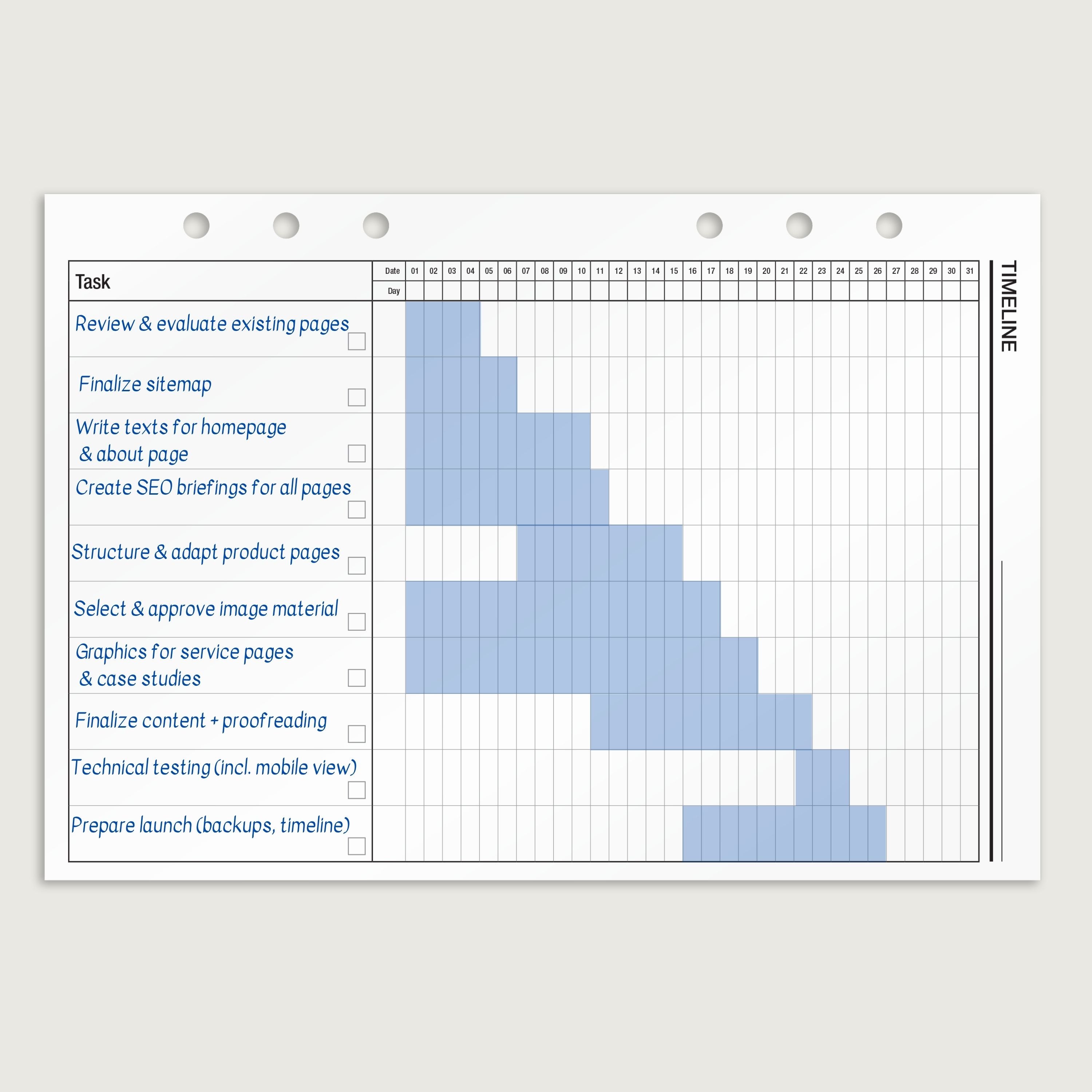 Project Planning - Insert Sheets (English)