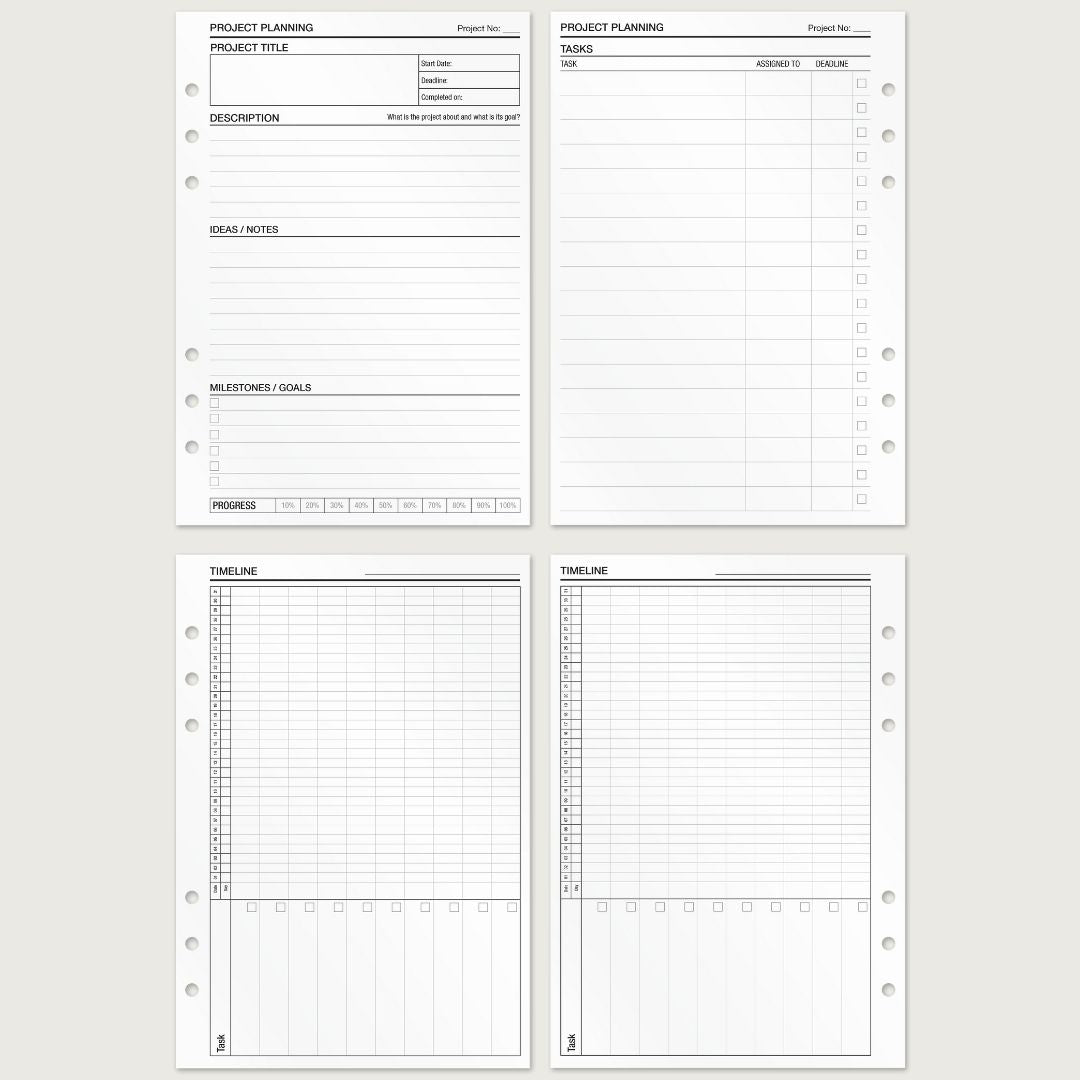 Project Planning - Insert Sheets (English)