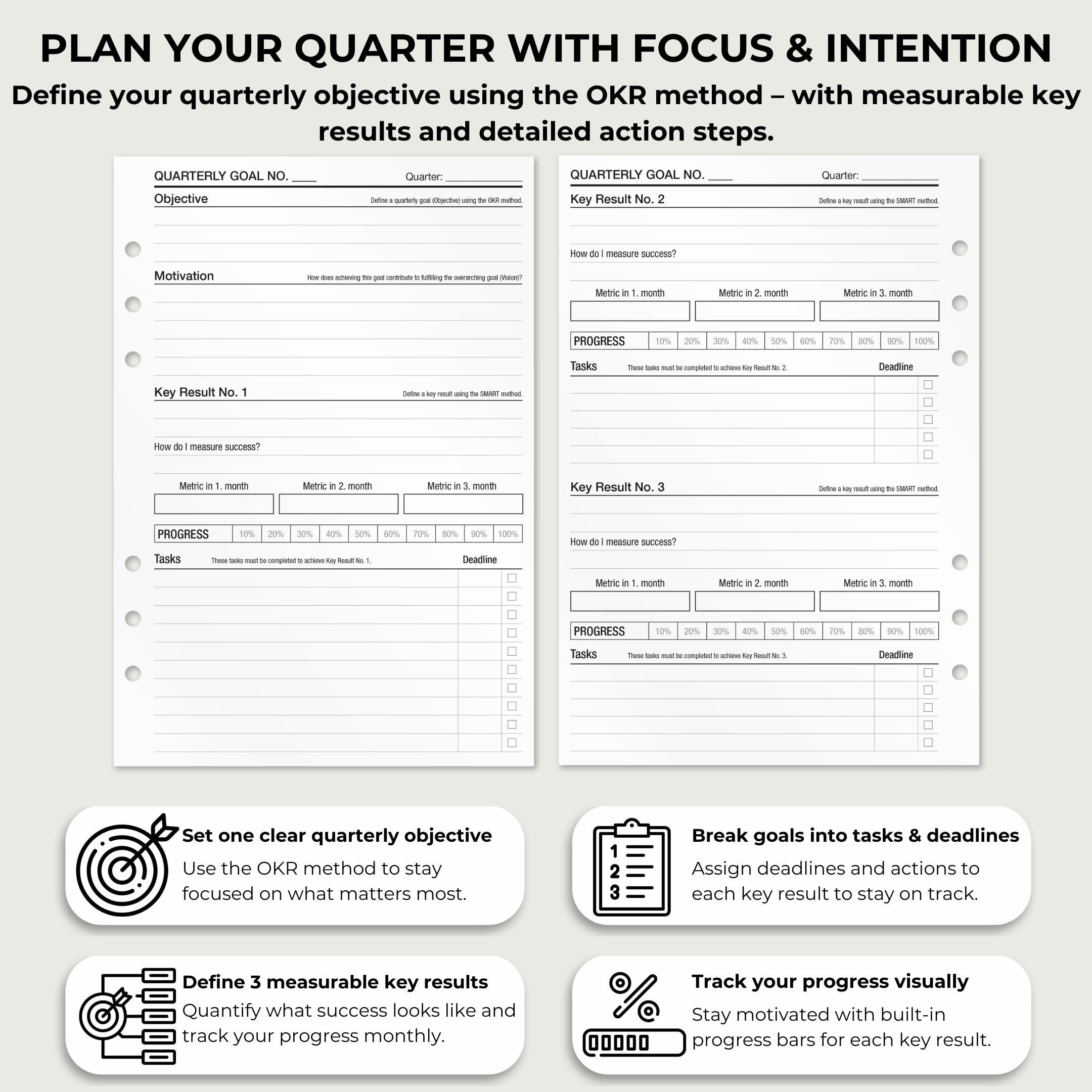 Quarterly Objectives - Insert Sheets (English)