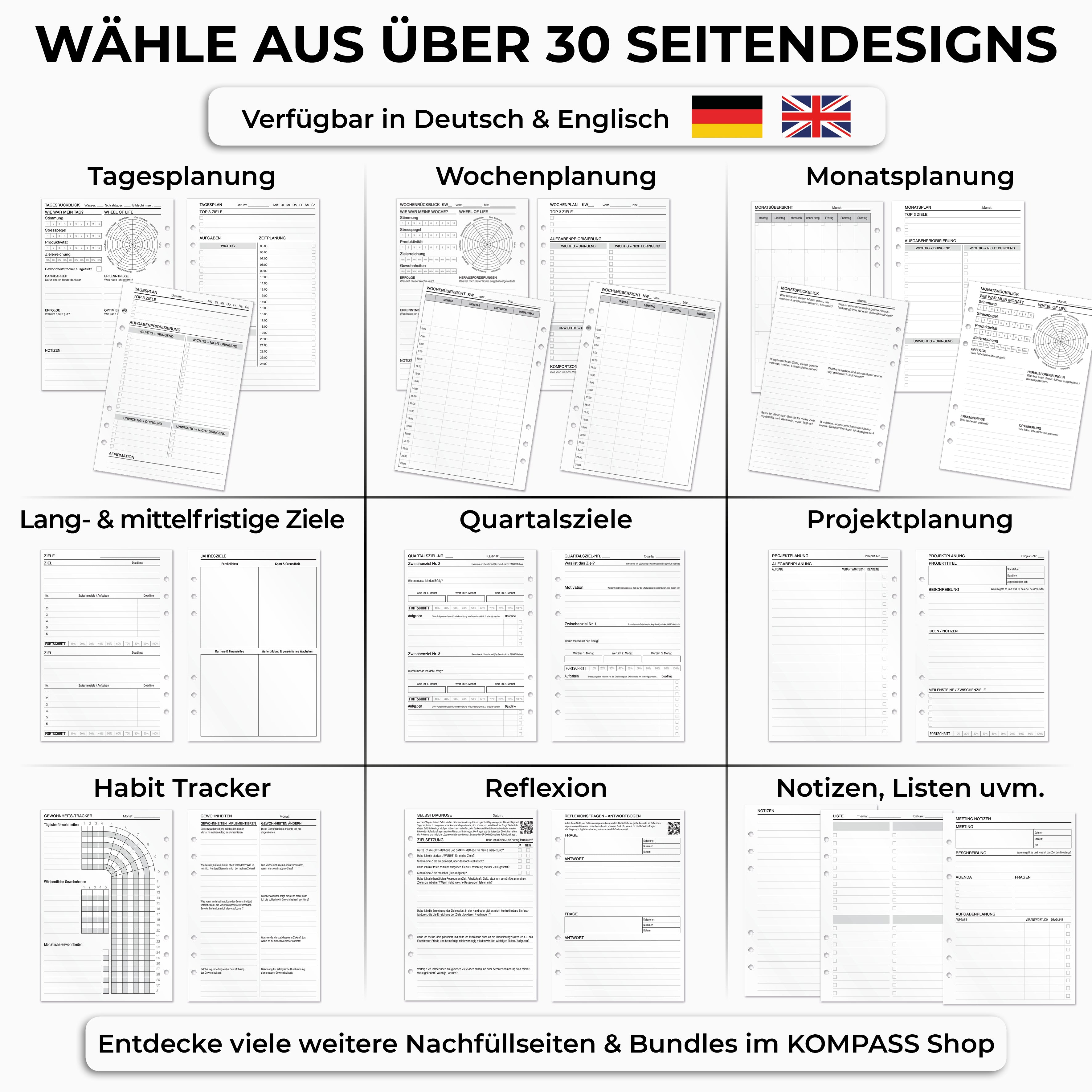 Habit Tracker - Einlagen (Deutsch)
