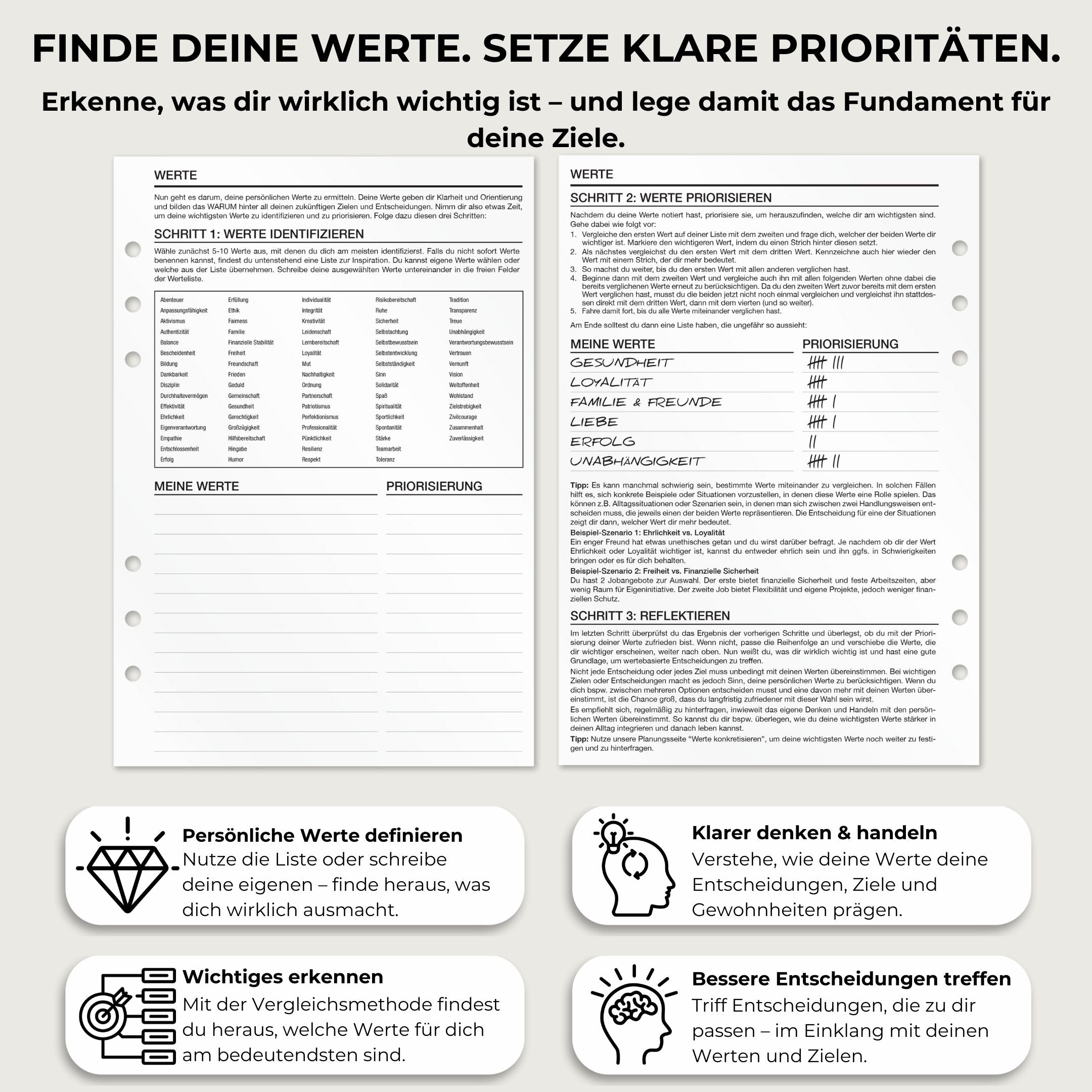 Werte - Einlagen (Deutsch)