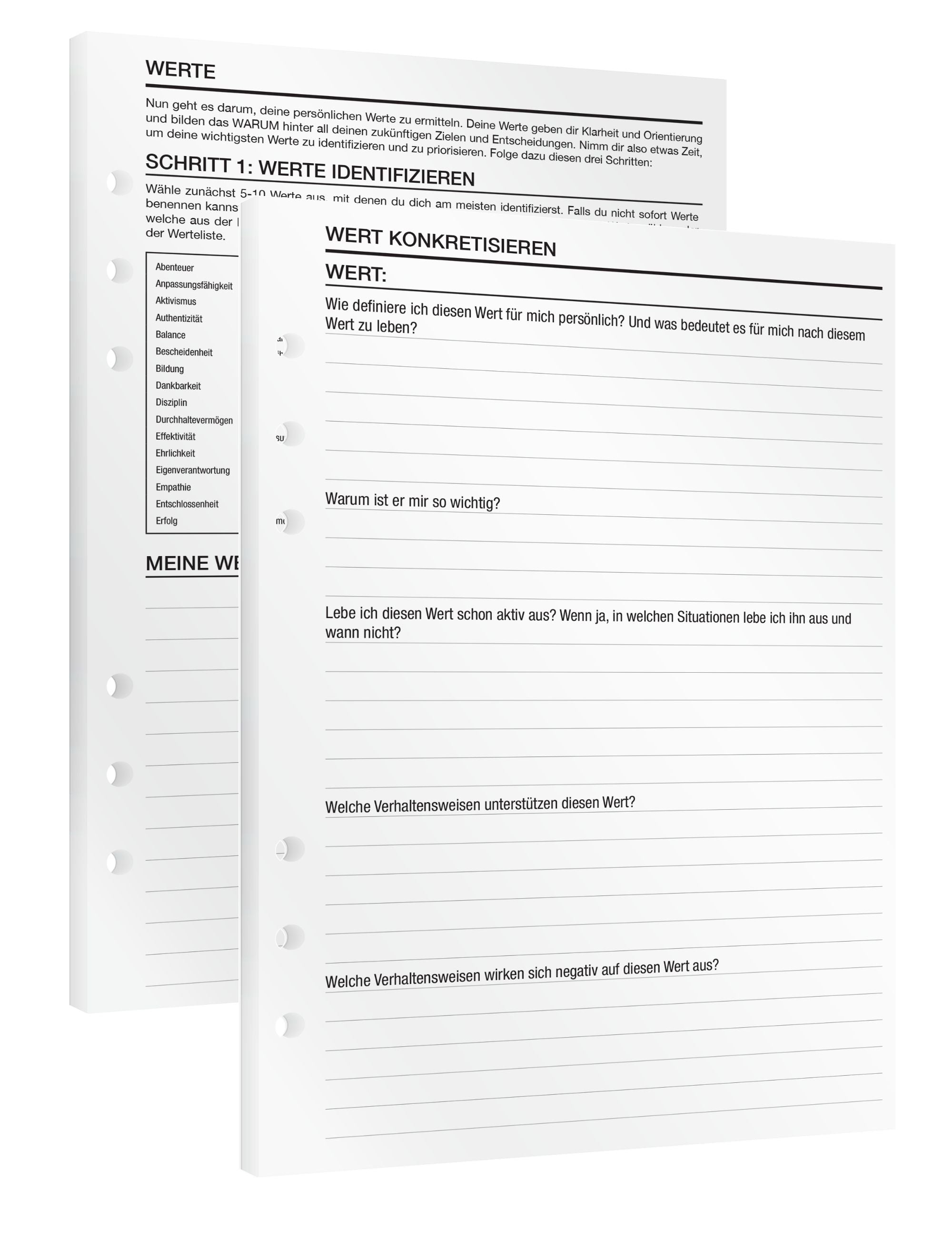 Werte - Einlagen (Deutsch)