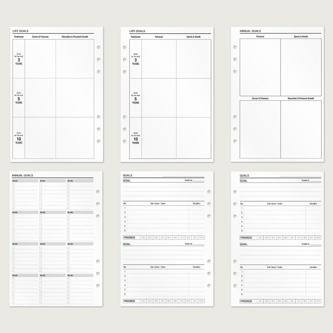 Goal Setting - Insert Sheets (English)