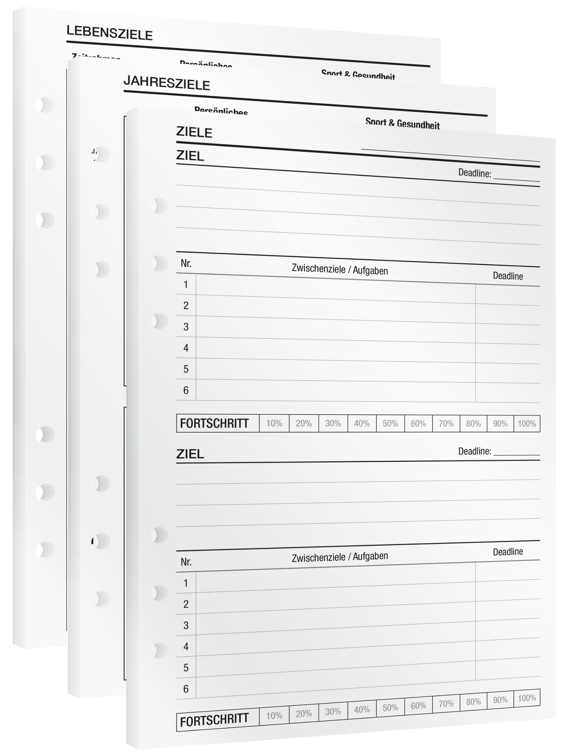 Zielsetzung - Einlagen (Deutsch)