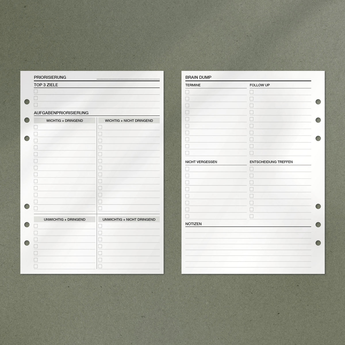 A5 Notepad - Priorisierung & Braindump