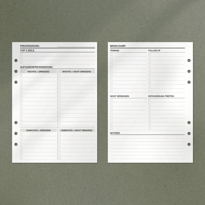 A5 Notepad - Priorisierung & Braindump