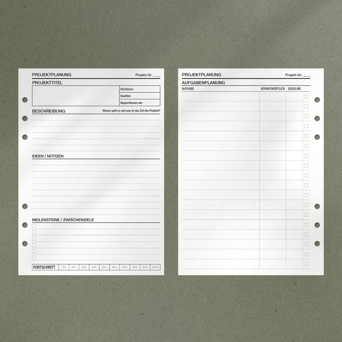 A5 Notepad - Projektplanung