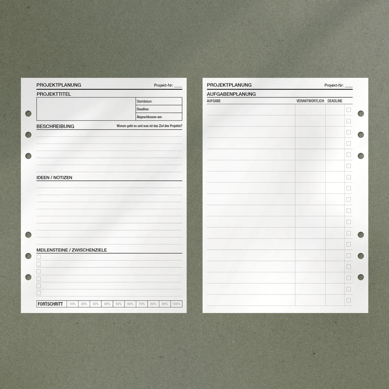 A5 Notepad - Projektplanung