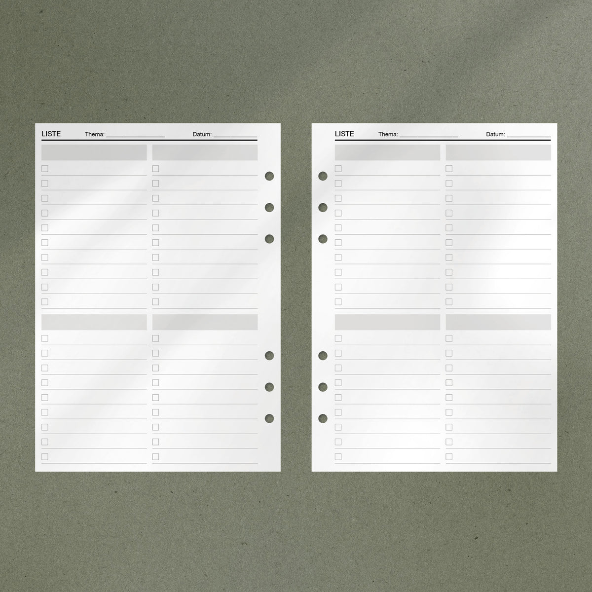 A5 Notepad - To-Do-Liste / Checkliste mit 4 frei anpassbaren Spalten