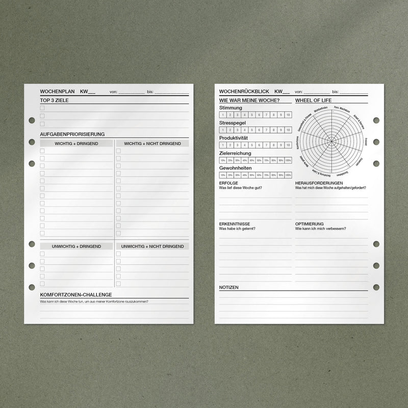 A5 Notepad - Wochenplanung inkl. Reflexion (Undatiert)