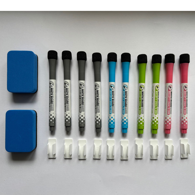 Zubehör-Set - Whiteboard-Marker, Stifthalter & Radierer