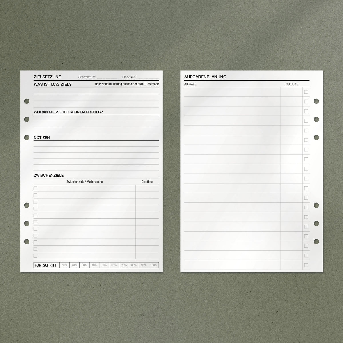 A5 Notepad - Zielplanung
