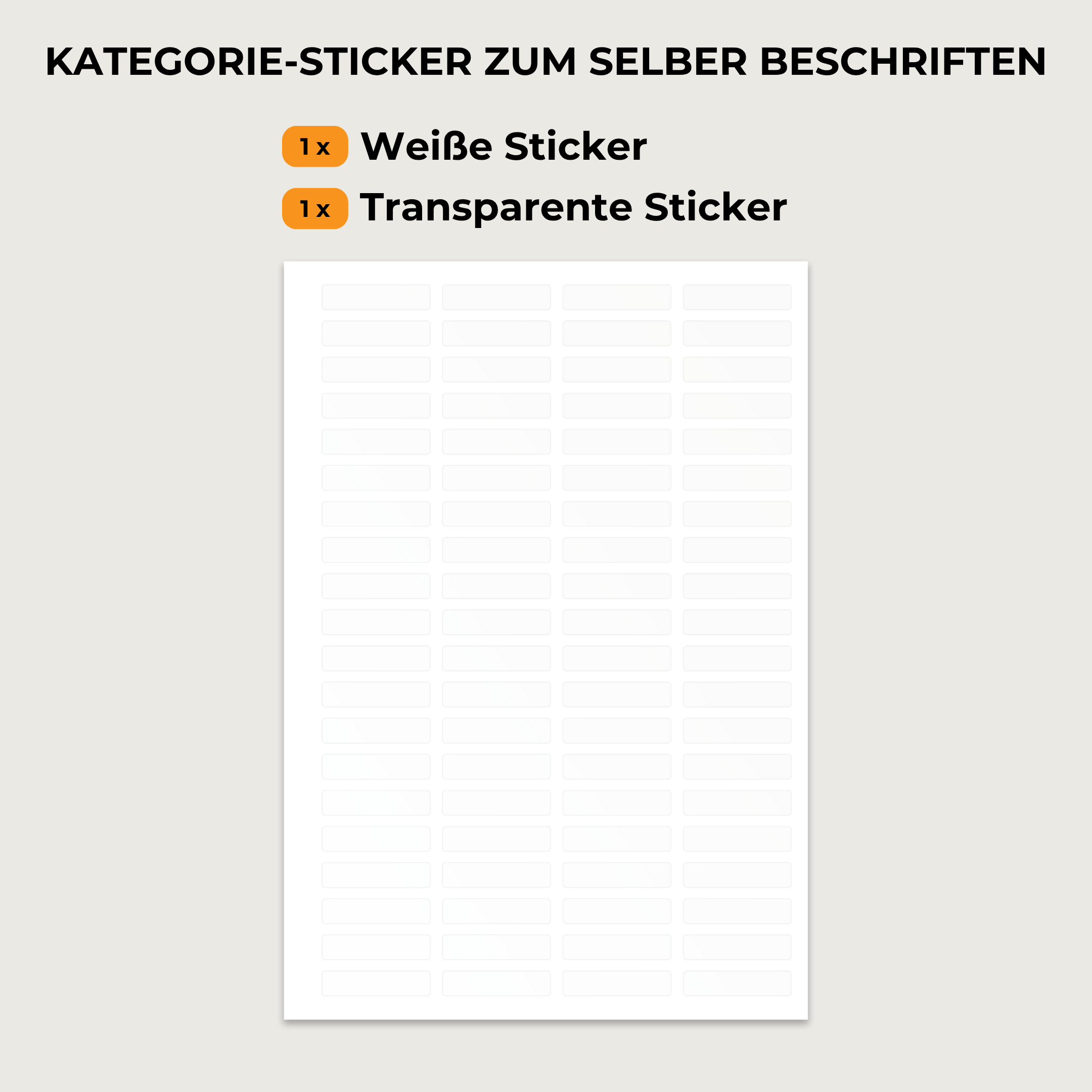 Register-Set (inkl. Sticker)