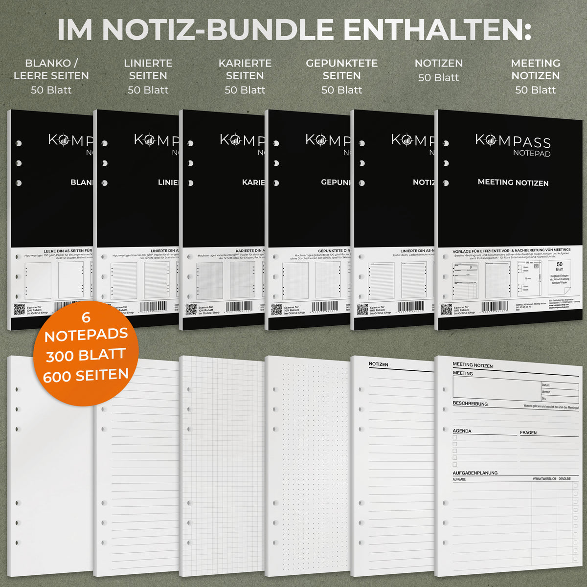 A5 Notepads - Notiz-Bundle (6 Notepads)