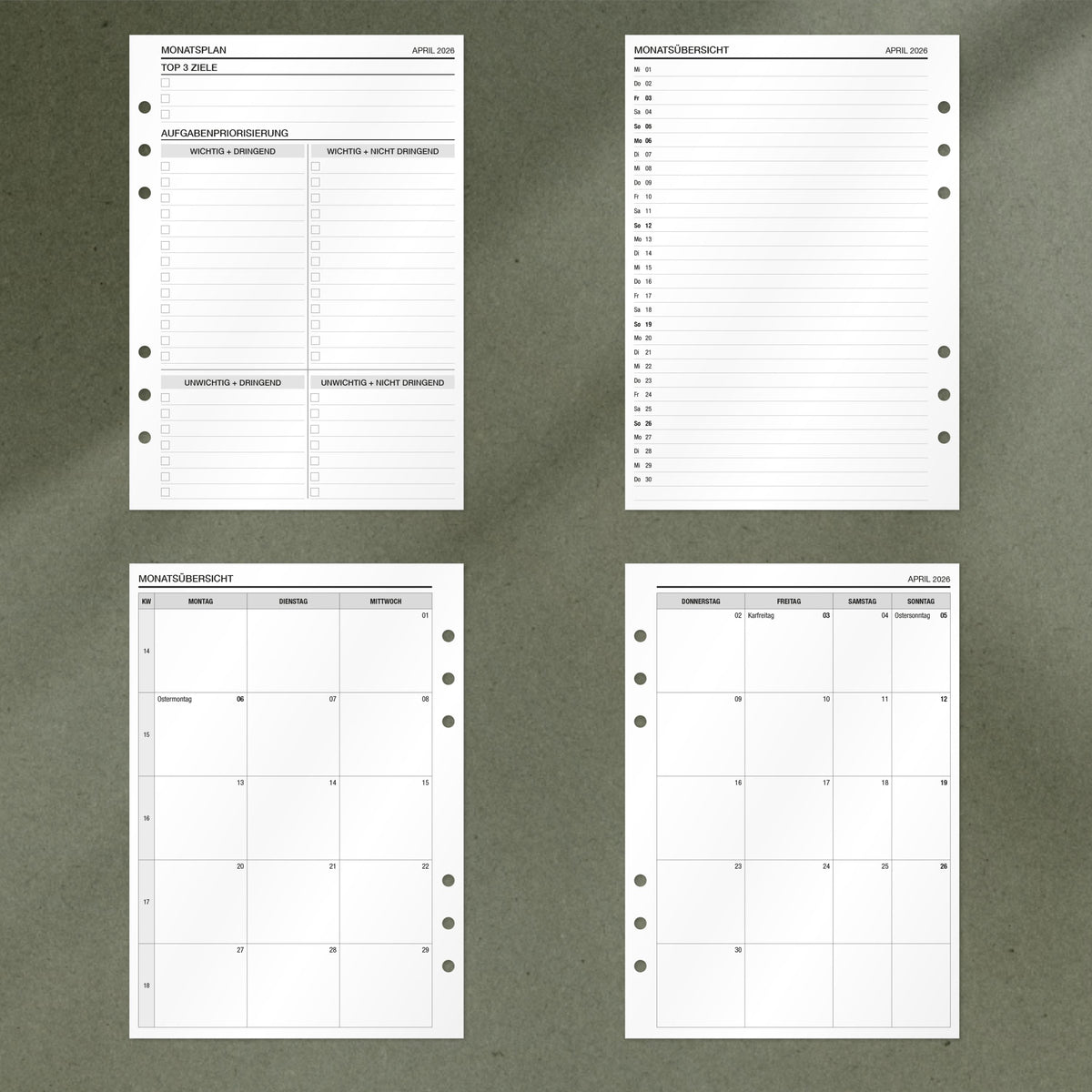 A5 Notepad - Monatsplanung (Datiert) - 2026