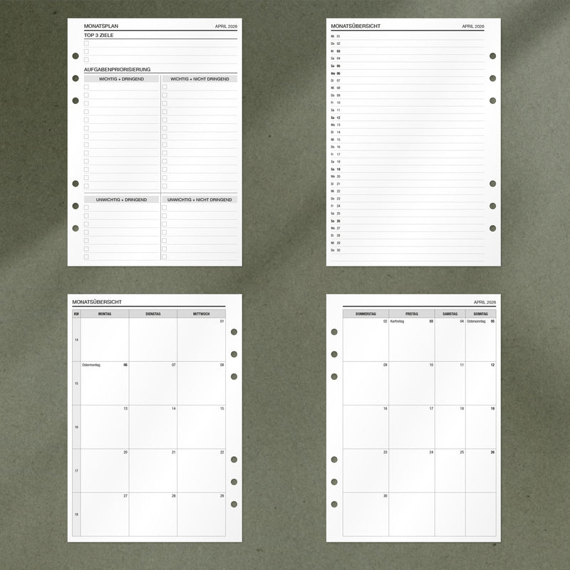 A5 Notepad - Monatsplanung (Datiert) - 2026