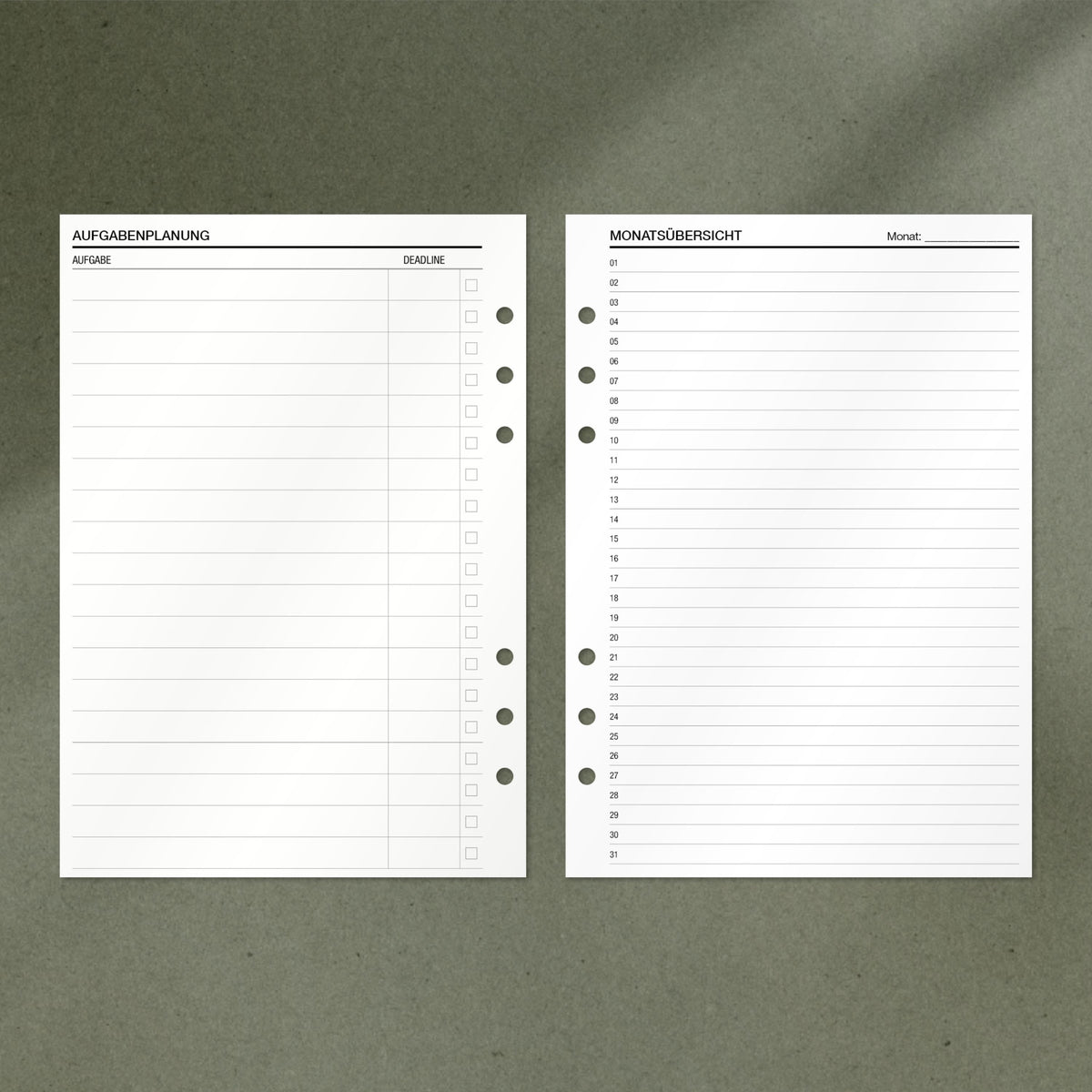 A5 Notepad - Kalender Set - Undatiert - Für 24 Monate