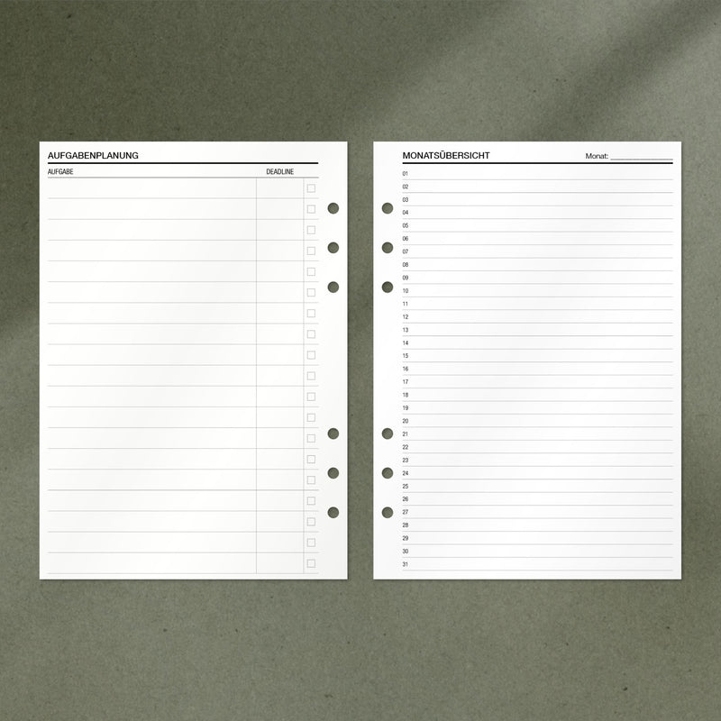 A5 Notepad - Kalender Set - Undatiert - Für 24 Monate