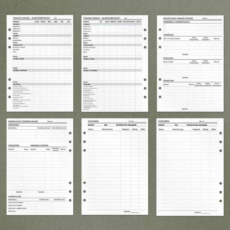 Finanzplanung - Einlagen (Deutsch)
