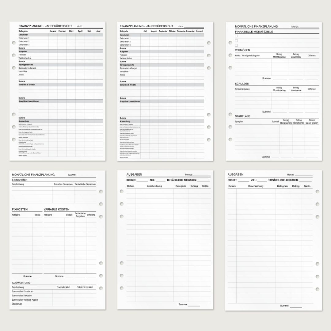 Finanzplanung - Einlagen (Deutsch)