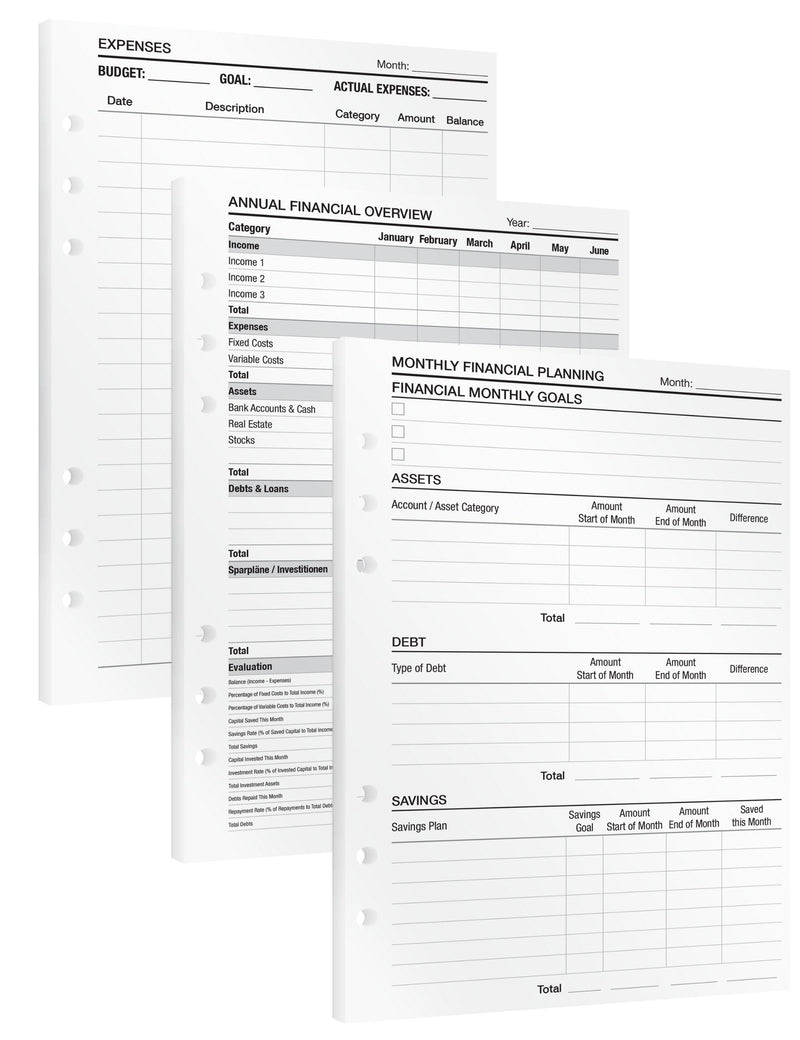 Financial Planning - Insert Sheets (English)