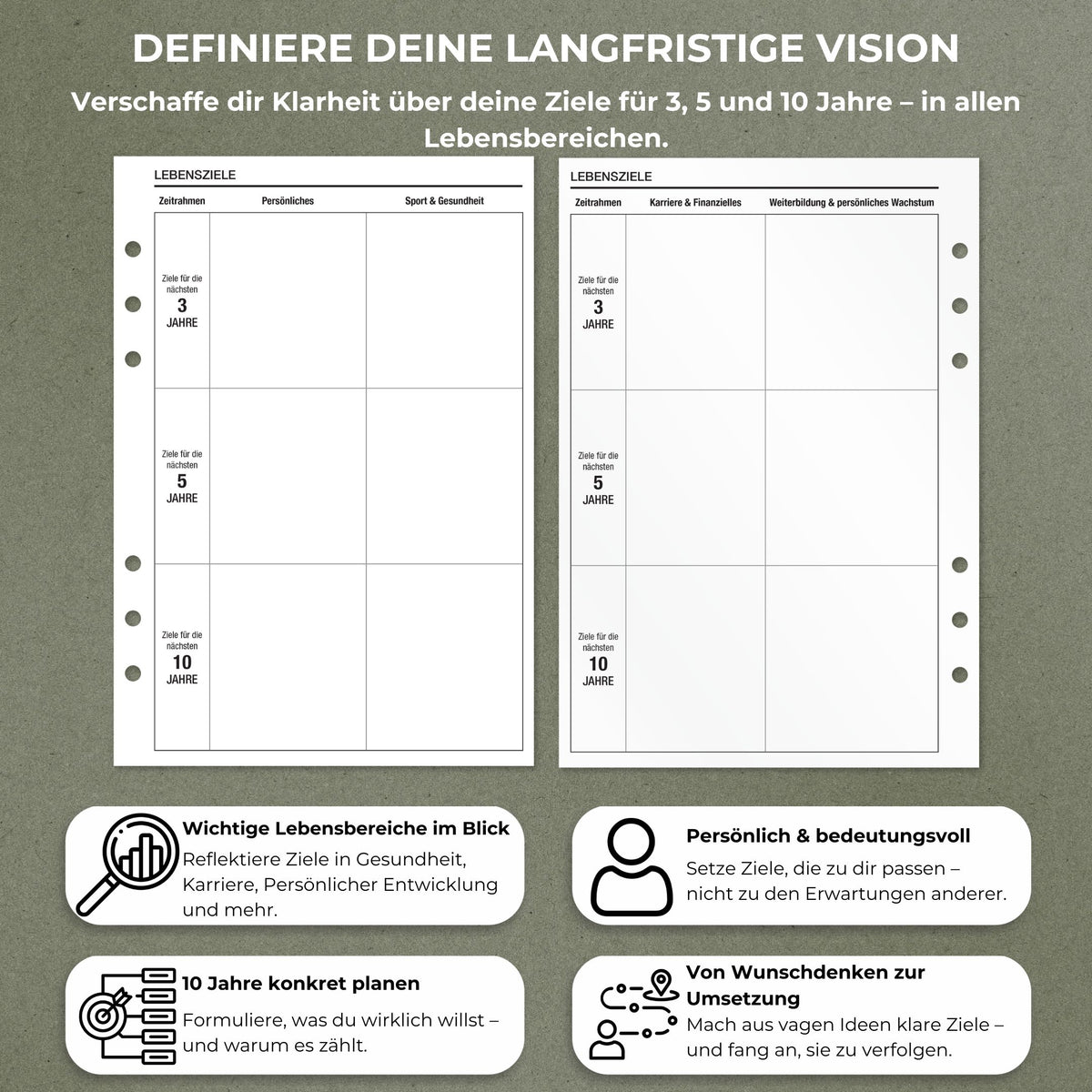 Zielsetzung - Einlagen (Deutsch)