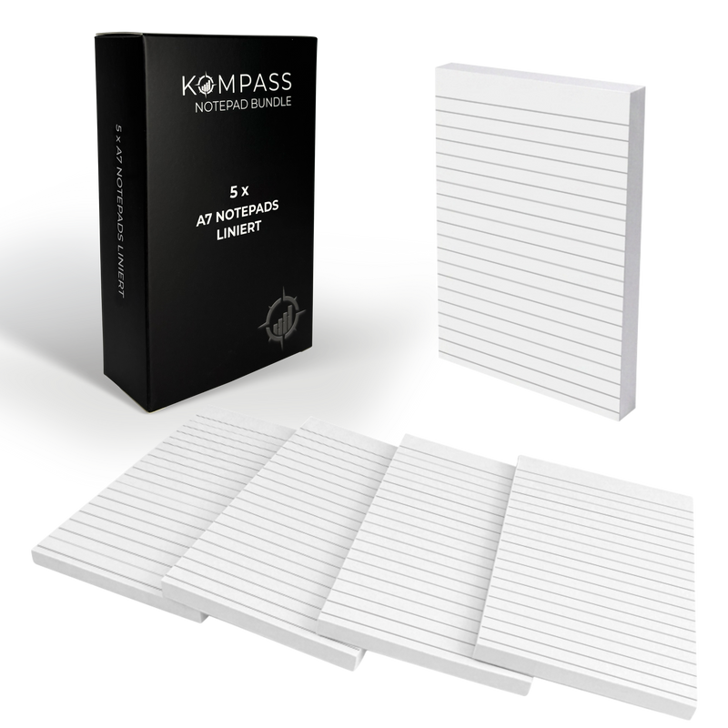 A7 Notepads - Liniert - 5 Stk