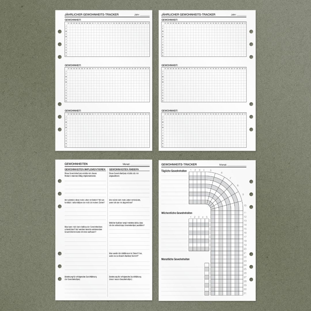 Habit Tracker - Einlagen (Deutsch)