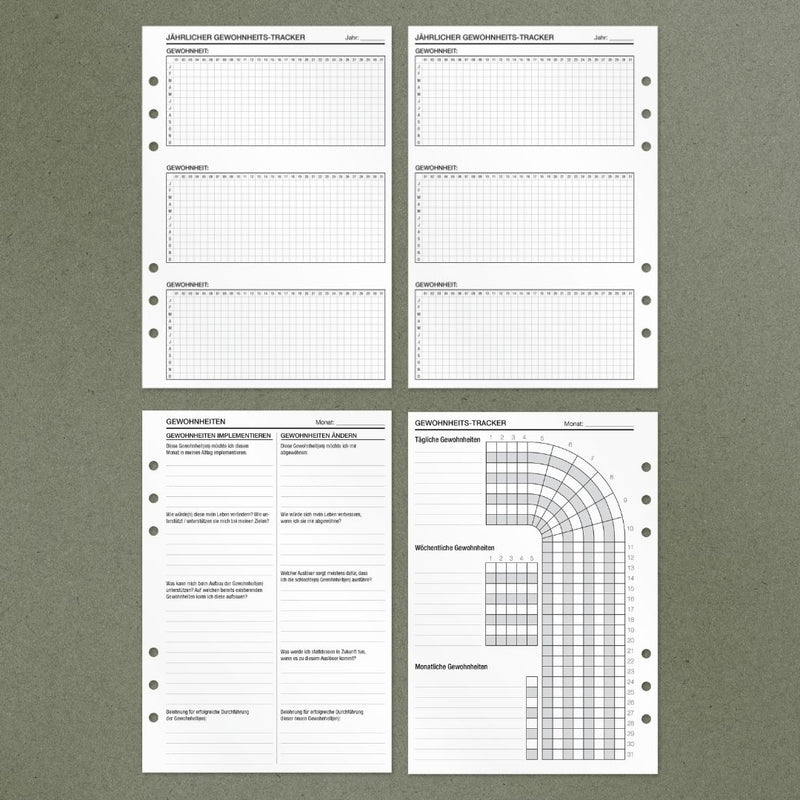 Habit Tracker - Einlagen (Deutsch)