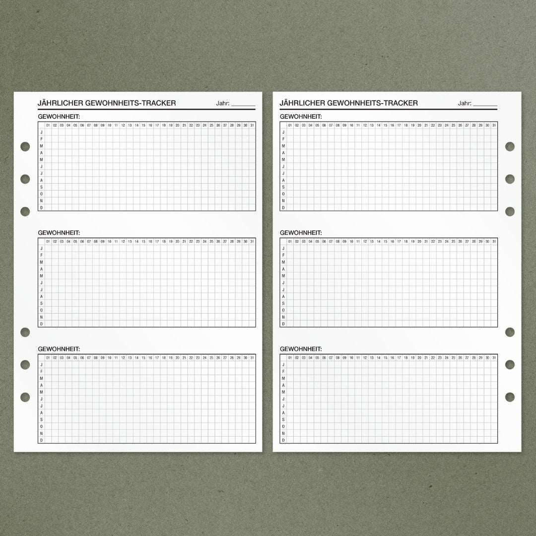 Habit Tracker - Einlagen (Deutsch)