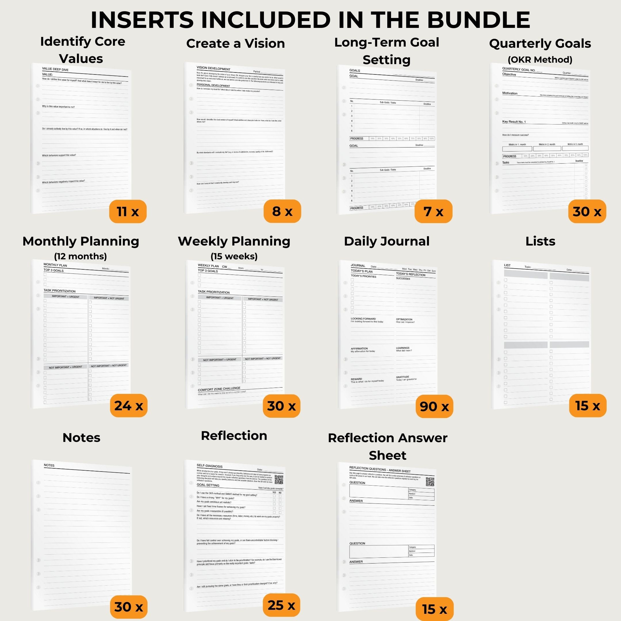 Refill Bundle - 3-Month Journaling (English)