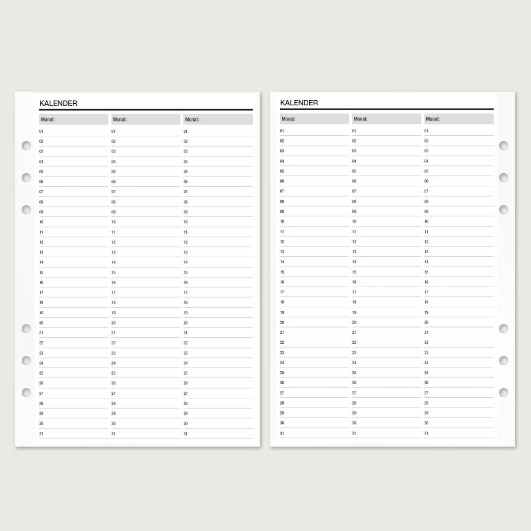 Kalender & Terminlisten - Einlagen (Deutsch)