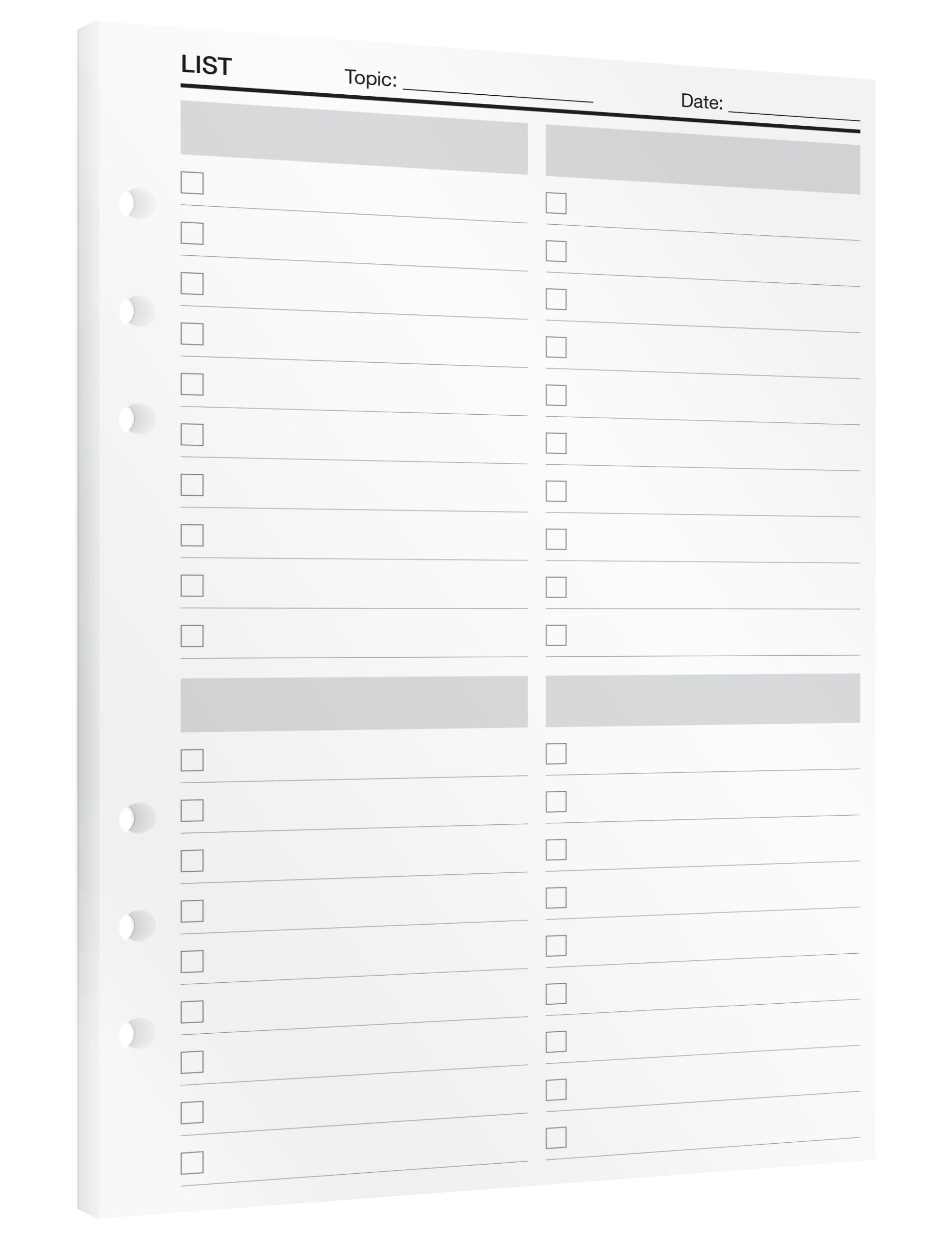 Lists - Insert Sheets (English)